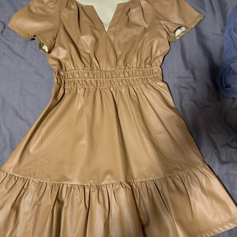 Chic Tan Mini Dress